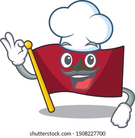 Chef flag morocco cartoon shaped the mascot