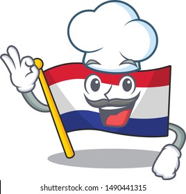 Chef flag netherlands with the mascot shape