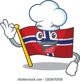 Chef flag norway isolated in the mascot