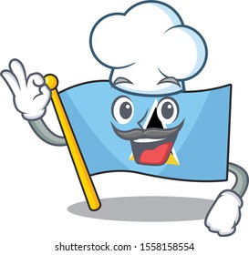 chef flag saint lucia with character shape