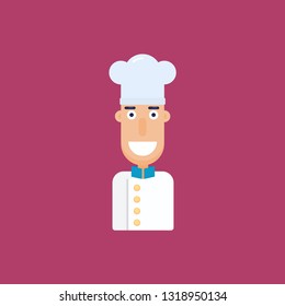 chef flat cartoon vector illustration