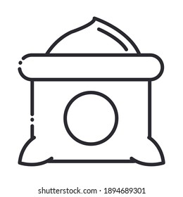 Küchenchef, Mehlsack-Produkt Küchenlinie Symbol Vektorgrafik