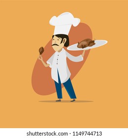 Chef with food