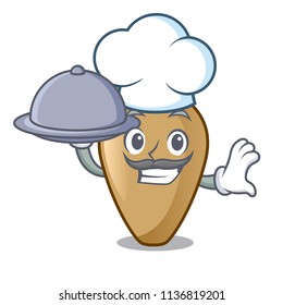 Chef with food amphora mascot cartoon style