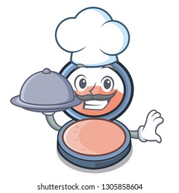Chef with food blush on the mascot dressing table