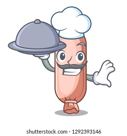 Chef with food bolsters placed in cartoon sleeping room