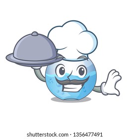 Chef with food bowl aquarium in the character shape