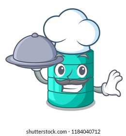 Chef with food cartoon water tank on the tower