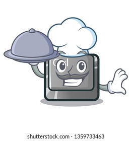 Chef with food character ctrl button attached on computer