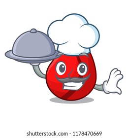 Chef with food cola nut fruits isolated on cartoon