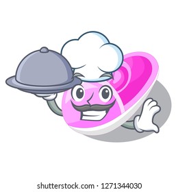 Chef with food cute baby shoes in shape cartoon