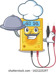 Chef with food digital multimeter toys in cartoon shape
