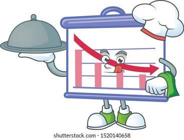Chef with food down graphic board for decrease report