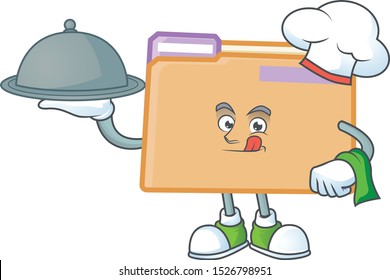 Chef with food folder for storage with character shape