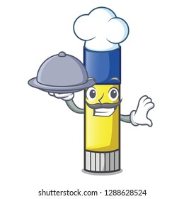 Chef with food glue stick isolated on the mascot