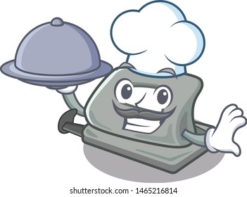 Chef with food hole puncher placed in cartoon drawer