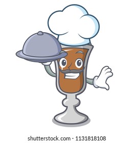 Chef with food irish coffee mascot cartoon