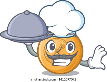 Chef with food lacrosse ball in the mascot shape