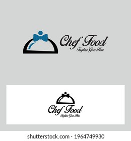 Chef food logo design template. Vector illustration