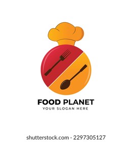 chef food logo design vector template