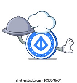 Chef with food loopring coin mascot cartoon