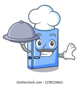 Chef with food office binder mascot blank copy book