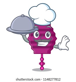 Chef with food paper lantern mascot cartoon