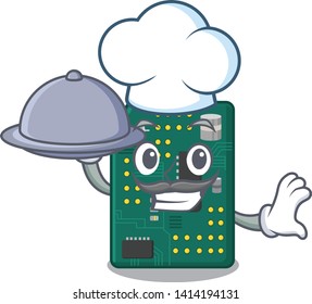 Chef with food PCB circuit board in PC characters