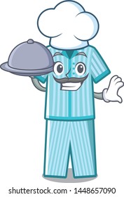Chef with food pyjamas placed on a cartoon bed