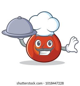 Chef with food red kuri squash mascot cartoon