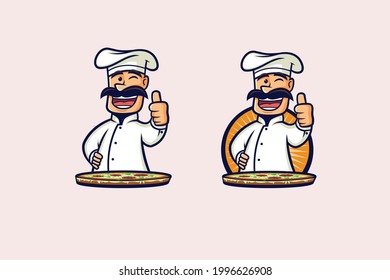 Chef and Food Retro Mascot Logo 