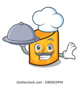Chef with food rigatoni mascot cartoon style