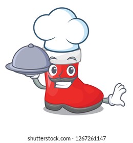 Chef with food santa boots are on character shelf