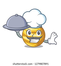 Chef with food shape planet Venus is very beautiful