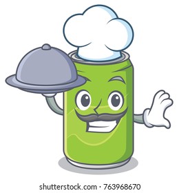 Chef with food soft drink character cartoon
