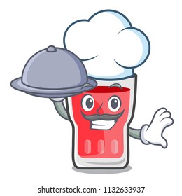 Chef with food strawberry mojito mascot cartoon