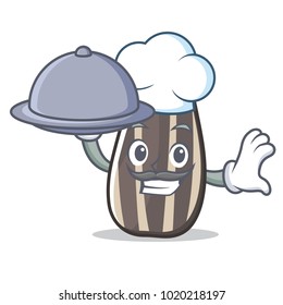 Chef with food sunflower seed mascot cartoon