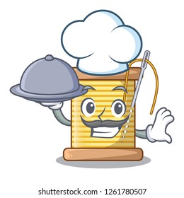 Chef with food thread bobbin isolated on a mascot