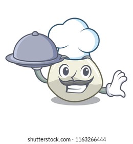 Chef with food traditional italian food mozzarella cheese mascot