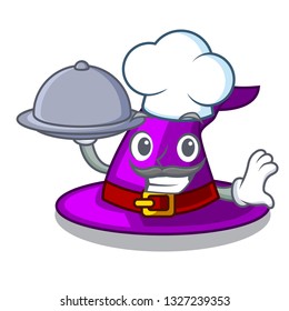 Chef with food witch hat isolated with the mascot