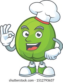 Chef fresh casimiroa mascot on white background.