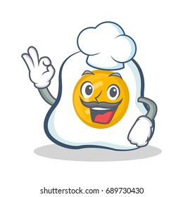 Chef fried egg character cartoon