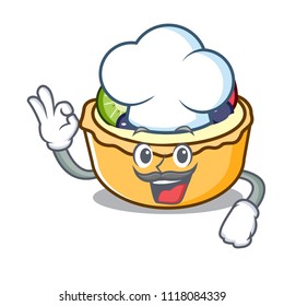 Chef fruit tart character cartoon