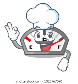Chef gasoline indicator isolated with in cartoon