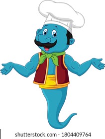 chef Genie cartoon vector art and illustration