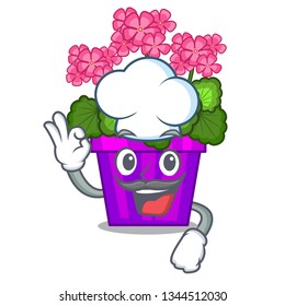 Chef geranium flowers stick the character stem