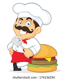 Chef with Giant Burger