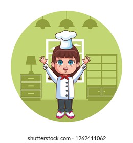 Chef girl cartoon