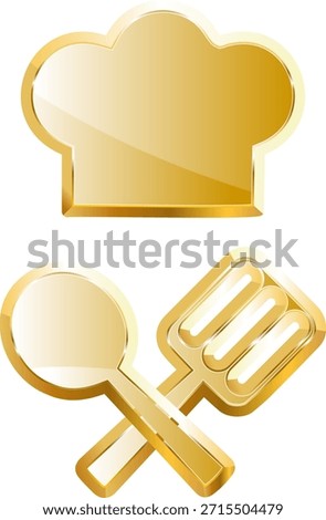 Chef gold icon. Isolated on transparent background.