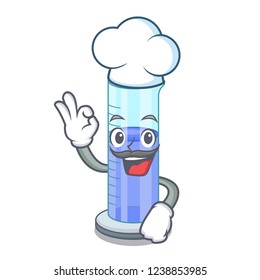 Chef graduated cylinder icon in outline character